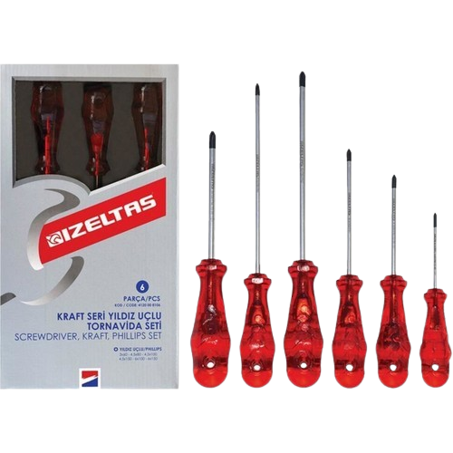 İZELTAŞ KRAFT SERİ YILDIZ UÇLU TORNAVİDA TAKIMI 6 PARÇA